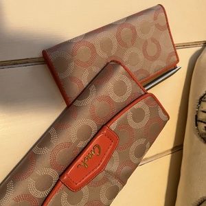 Coach Khaki Tearose wallet with checkbook.